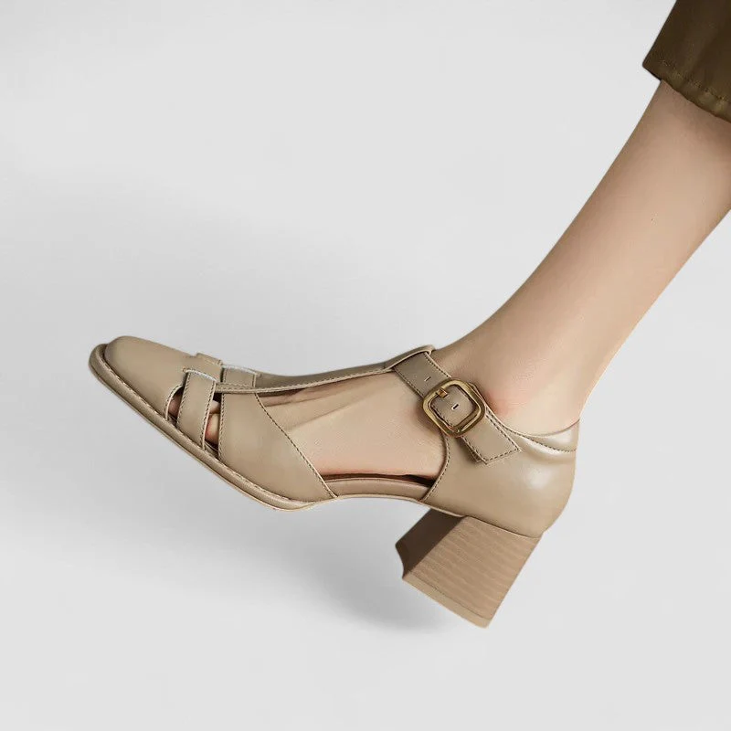 Elyxiana | Orthopedic T-Strap Block Heels - Image 3