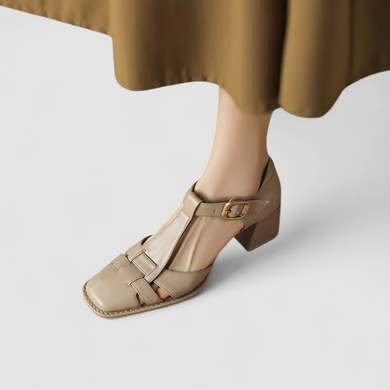 Elyxiana | Orthopedic T-Strap Block Heels - Image 4