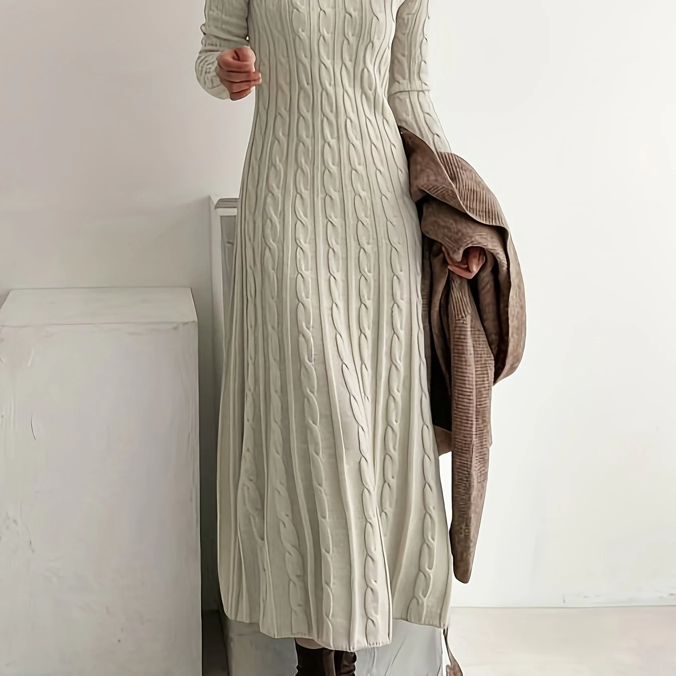 Evelyn | Cozy Cable-Knit Maxi Dress - Image 2