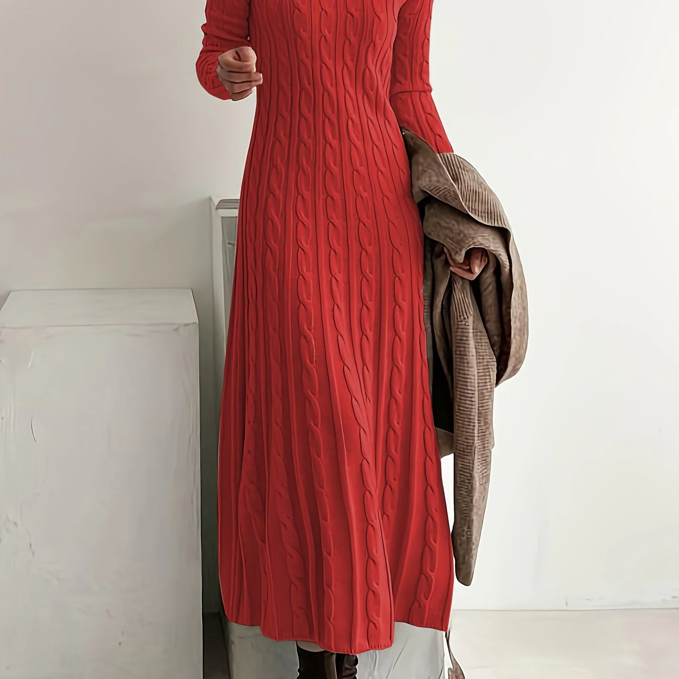 Evelyn | Cozy Cable-Knit Maxi Dress - Image 5