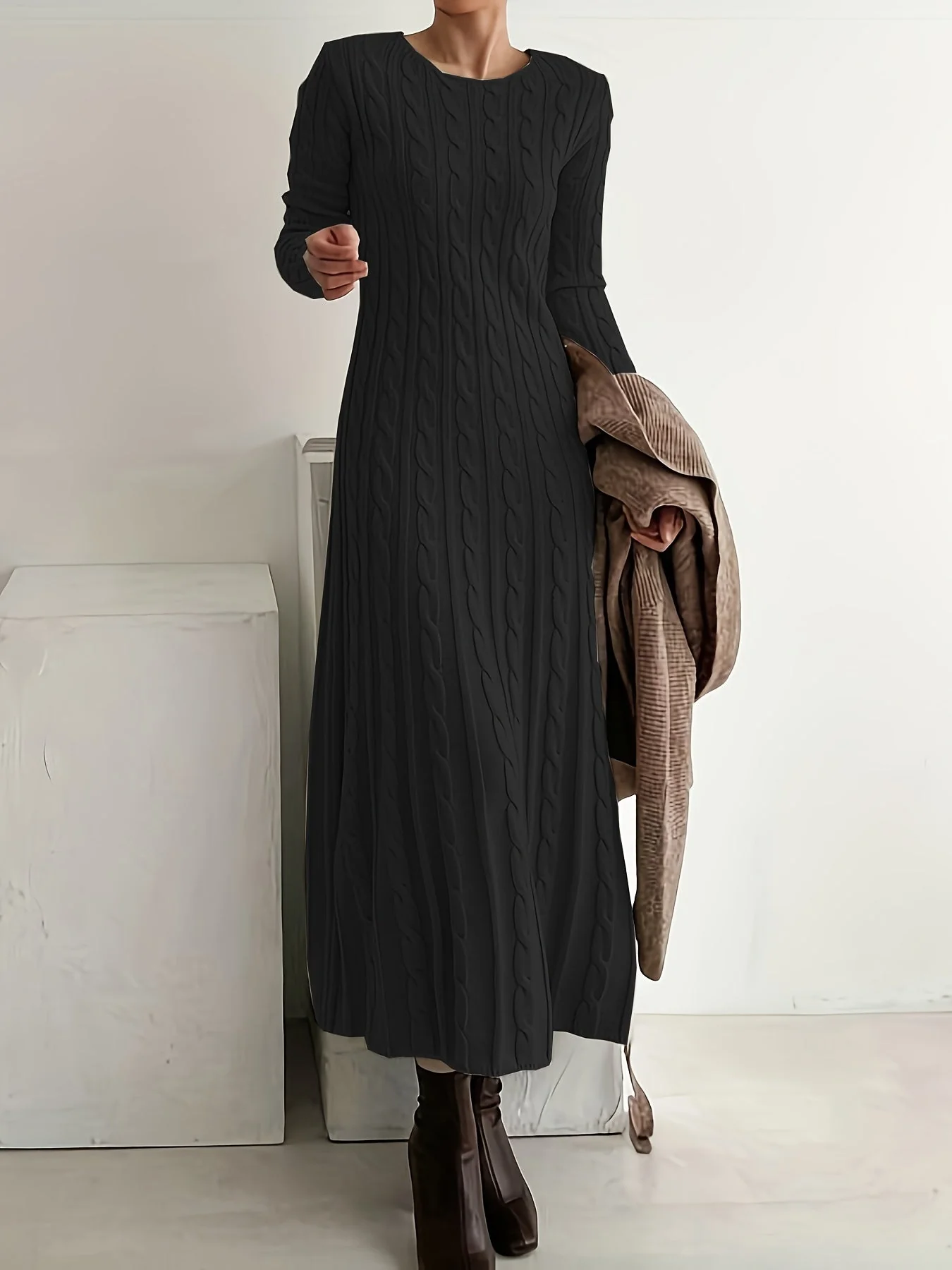 Evelyn | Cozy Cable-Knit Maxi Dress - Image 7