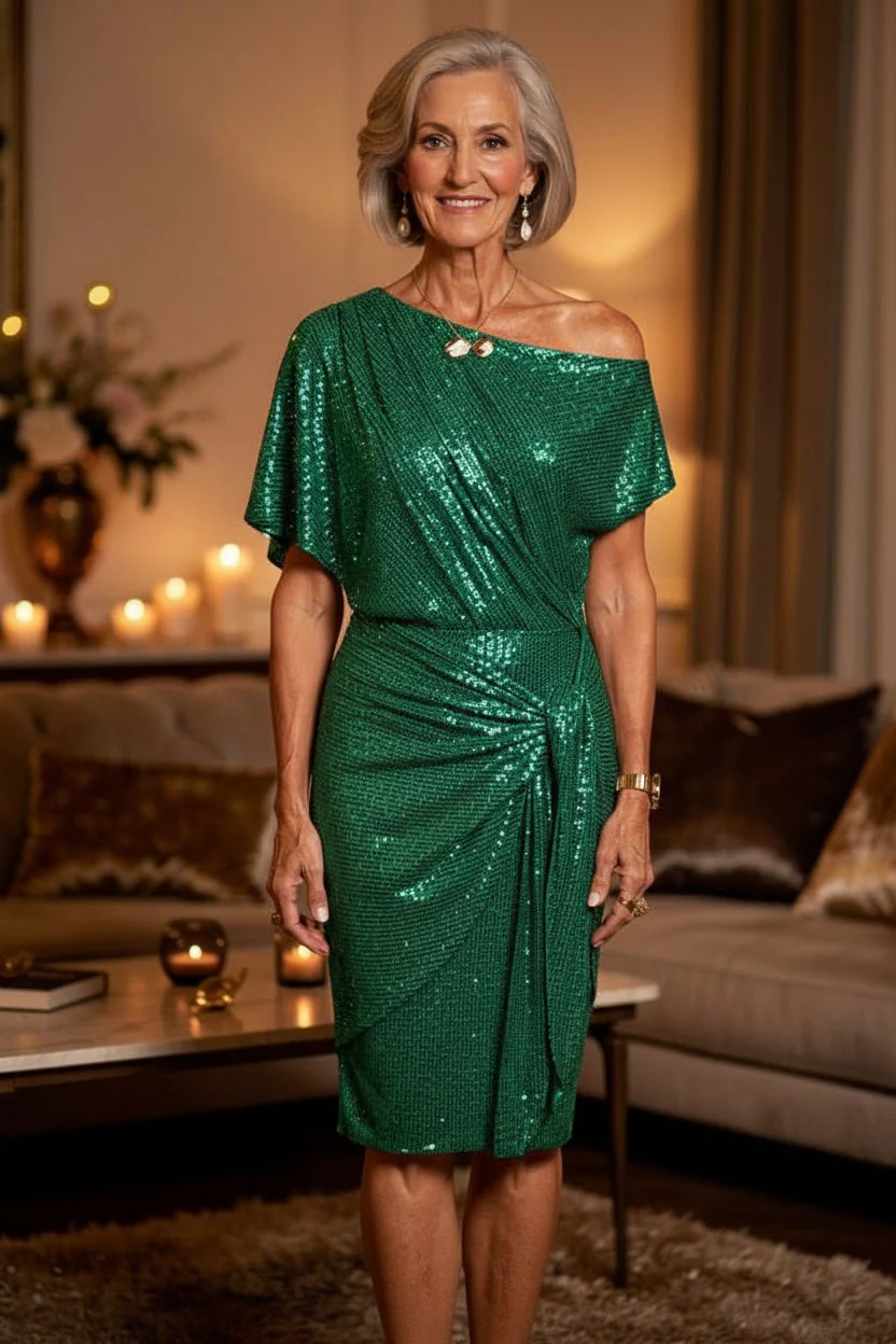 Frieda – Elegant Off-Shoulder Dress with Sequins - Image 4