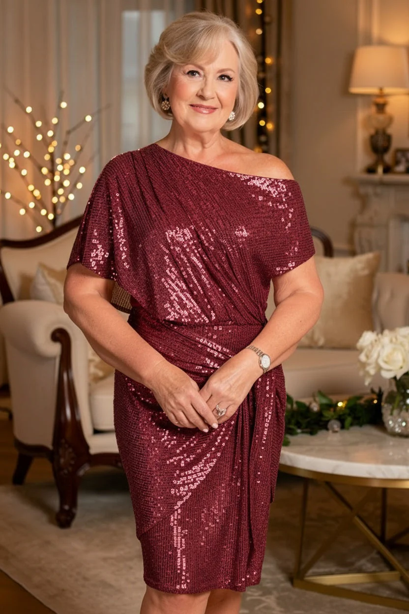 Frieda – Elegant Off-Shoulder Dress with Sequins - Image 6