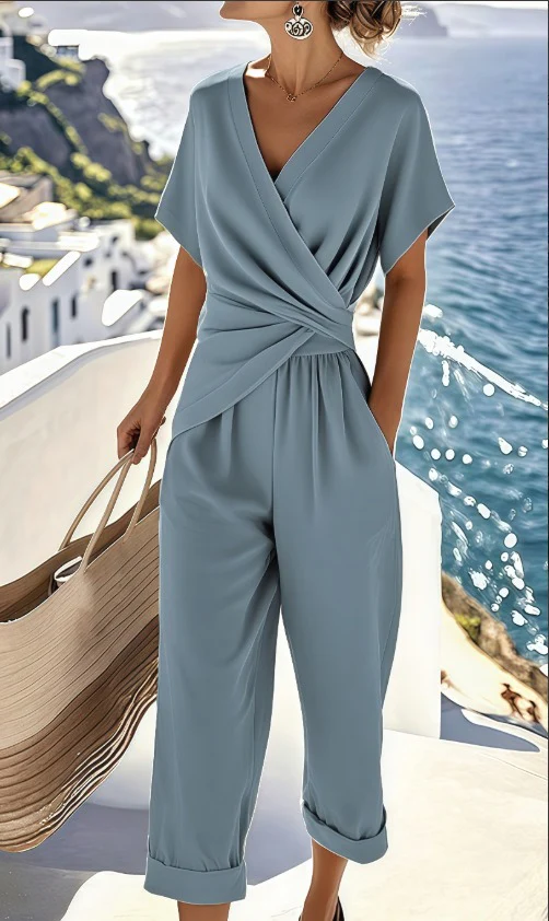 Joan | V-Neck Wrap Jumpsuit - Image 3