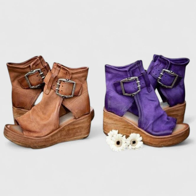 Jocelyn | Rustic Wedge Sandals - Image 10
