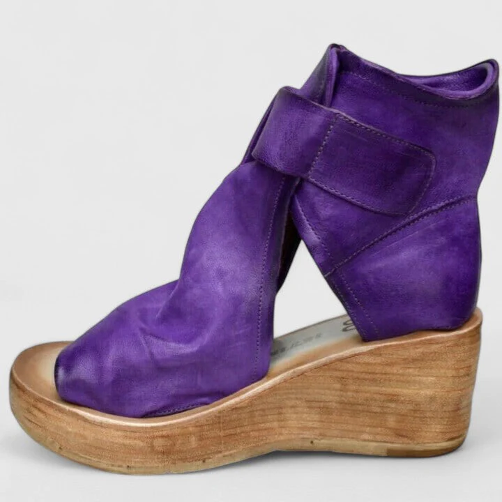 Jocelyn | Rustic Wedge Sandals - Image 3