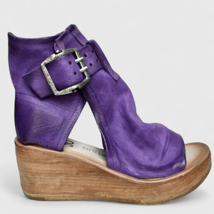 Jocelyn | Rustic Wedge Sandals - Image 4