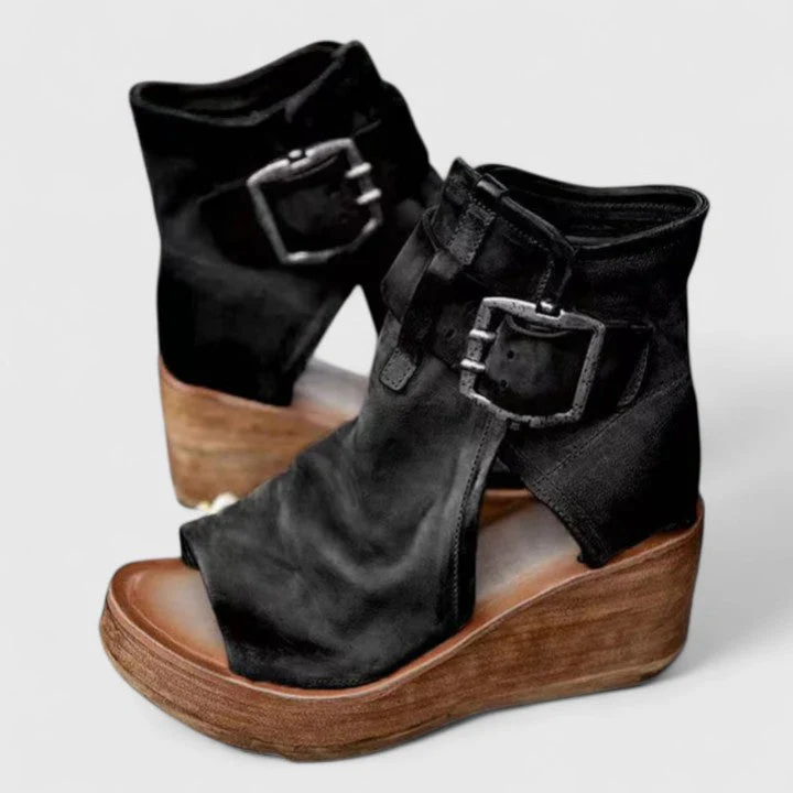 Jocelyn | Rustic Wedge Sandals - Image 6
