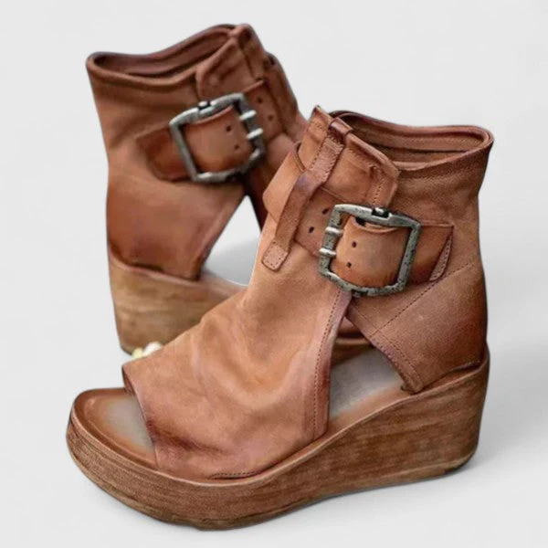 Jocelyn | Rustic Wedge Sandals - Image 7