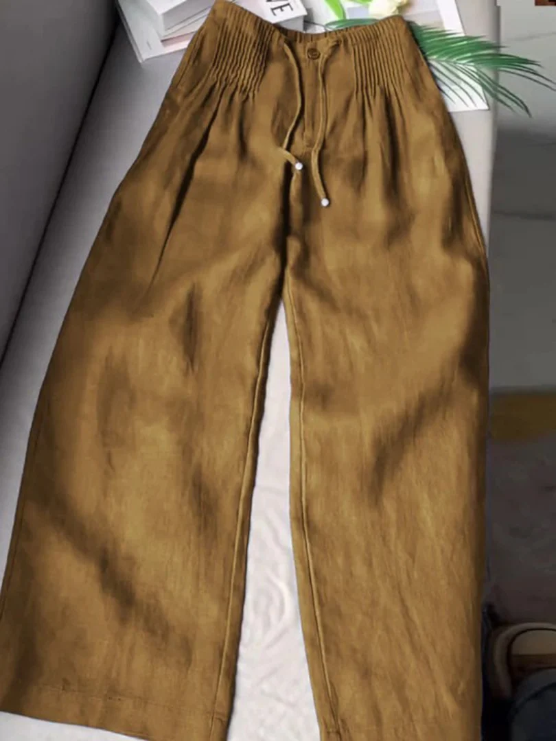 Jocelyn | Wide-leg Pants in Cotton and Linen Blend - Image 3