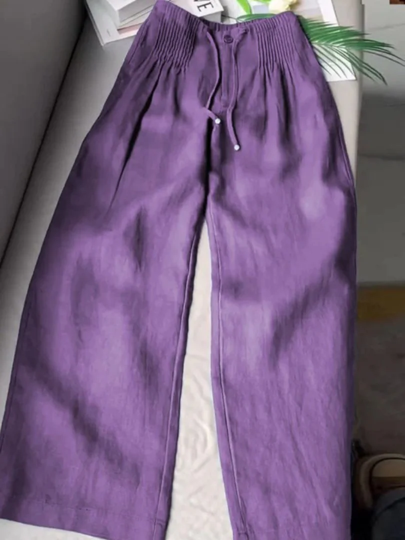 Jocelyn | Wide-leg Pants in Cotton and Linen Blend - Image 4
