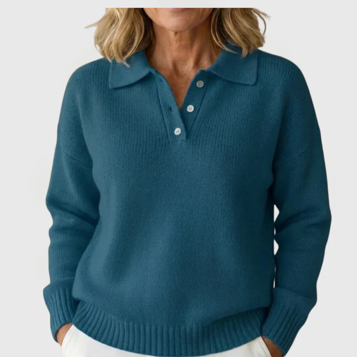 Madeline | Button-Collar Knit Pullover - Image 2