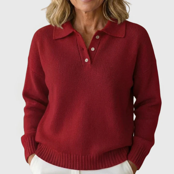 Madeline | Button-Collar Knit Pullover - Image 3