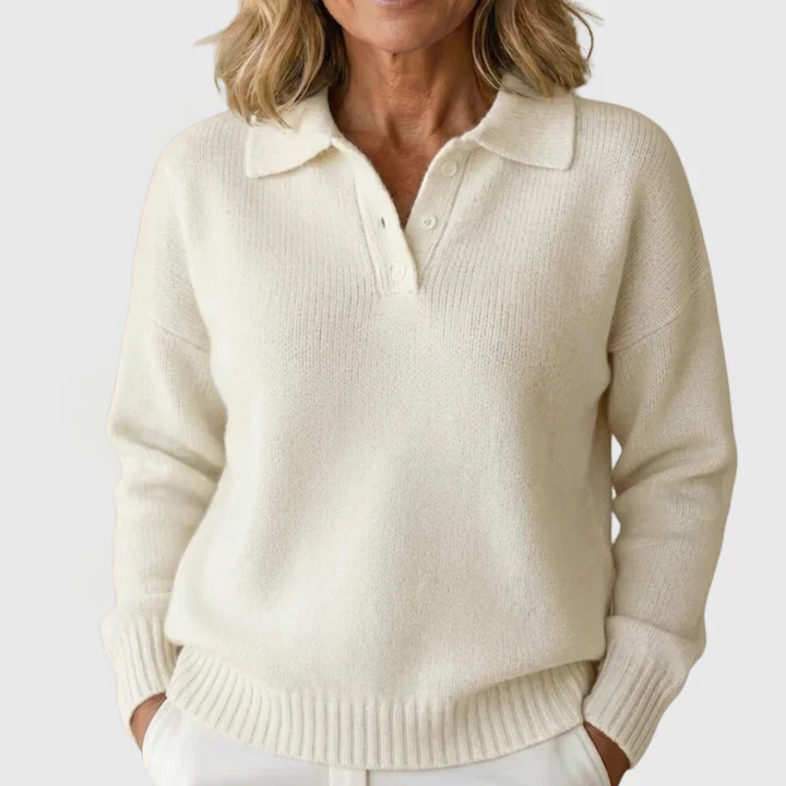 Madeline | Button-Collar Knit Pullover - Image 4