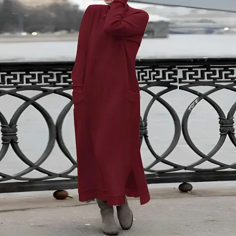 Mara Knitted Maxi Dress – Cozy Long Sleeve Oversized Winter Dress - Image 3