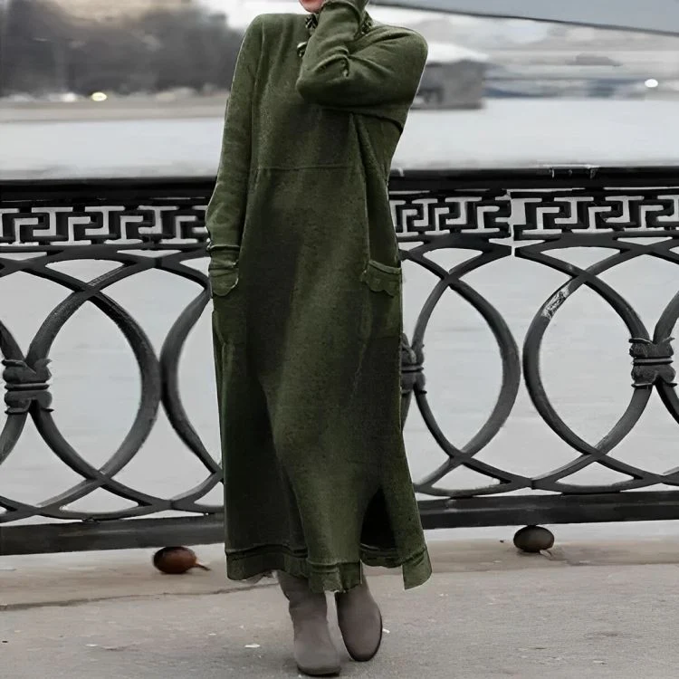 Mara Knitted Maxi Dress – Cozy Long Sleeve Oversized Winter Dress - Image 4