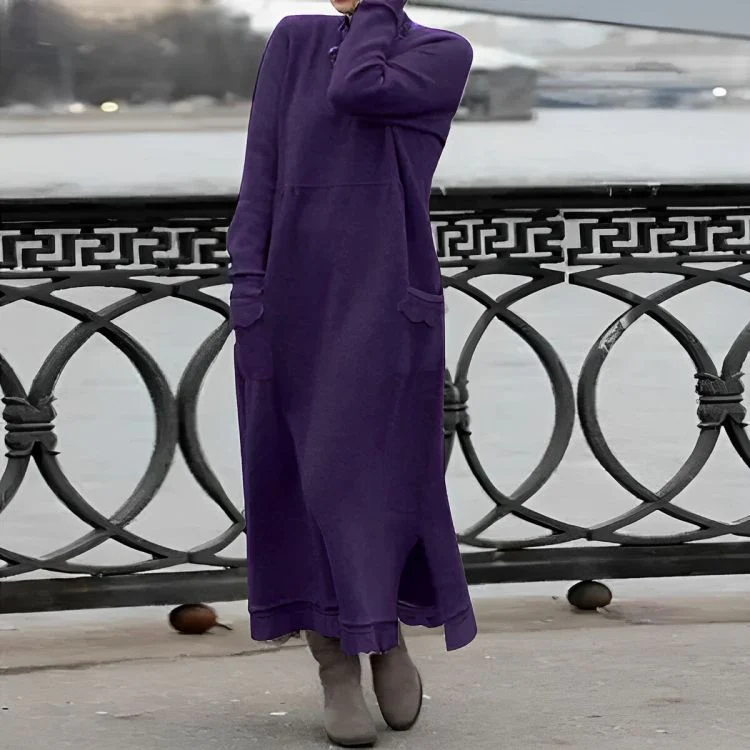 Mara Knitted Maxi Dress – Cozy Long Sleeve Oversized Winter Dress - Image 5