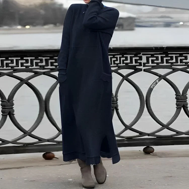 Mara Knitted Maxi Dress – Cozy Long Sleeve Oversized Winter Dress - Image 6