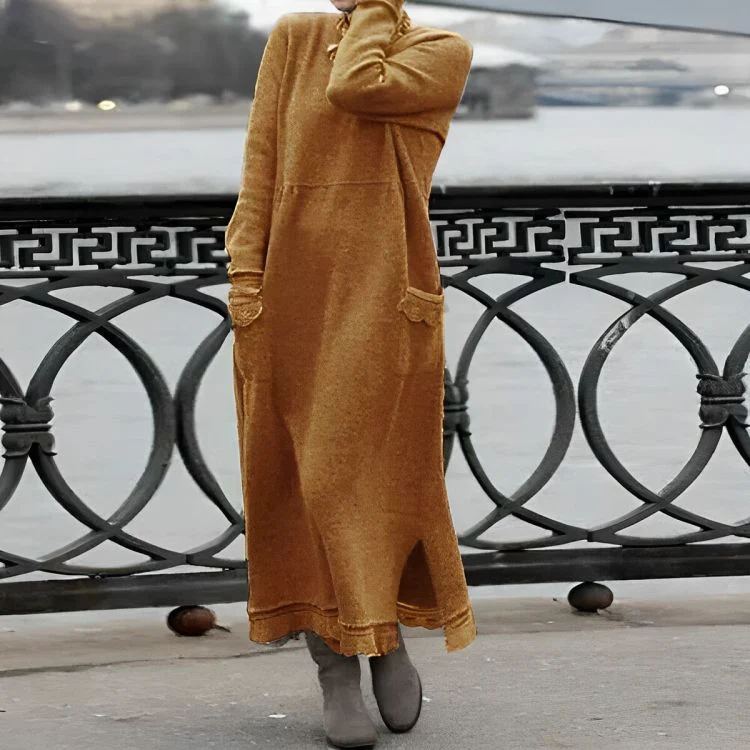 Mara Knitted Maxi Dress – Cozy Long Sleeve Oversized Winter Dress - Image 7