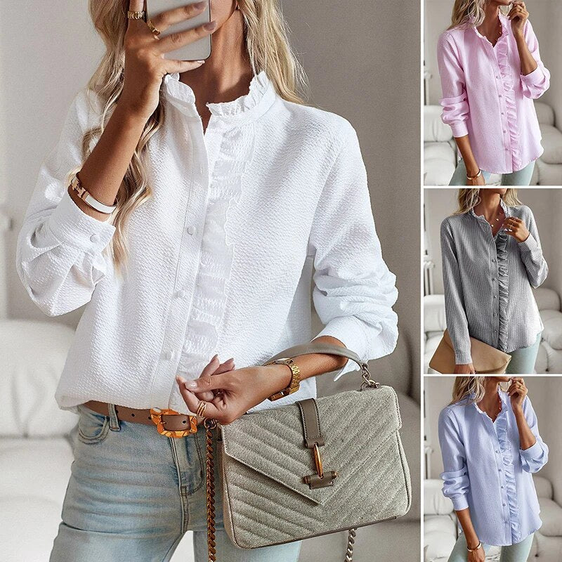 Marcelina - Elegant Polo Blouse - Image 10