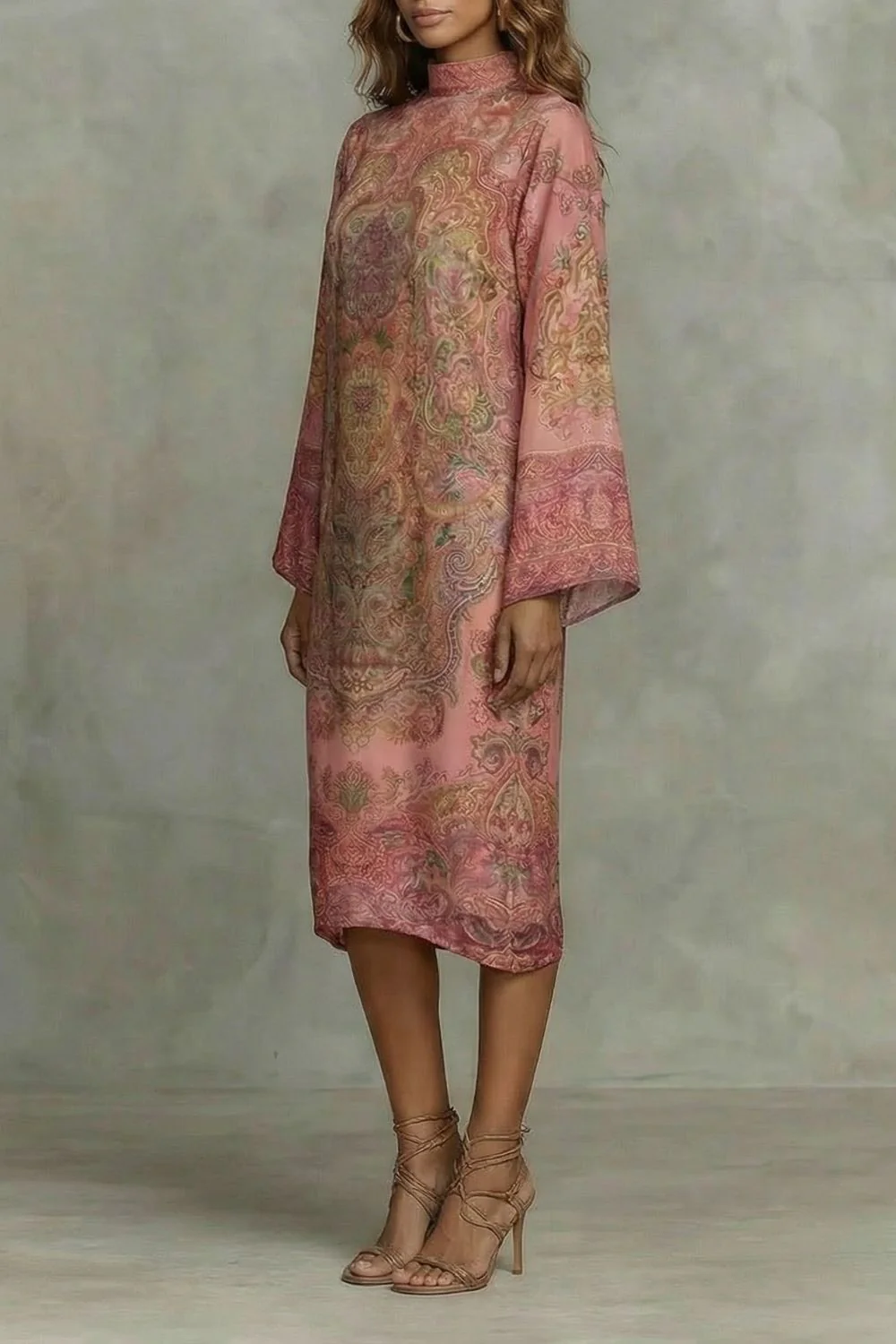 Marélienne – Baroque floral motif – Kimono midi dress - Image 4