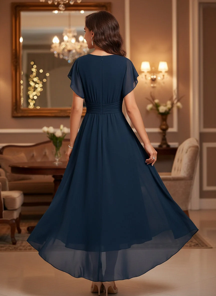 Mathilda – Elegant V-Neck A-Line Dress - Image 3
