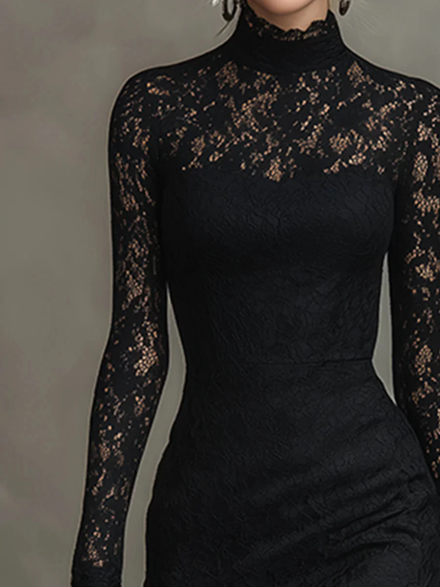 Monica | Elegant Lace Fishtail Maxi Dress - Image 3