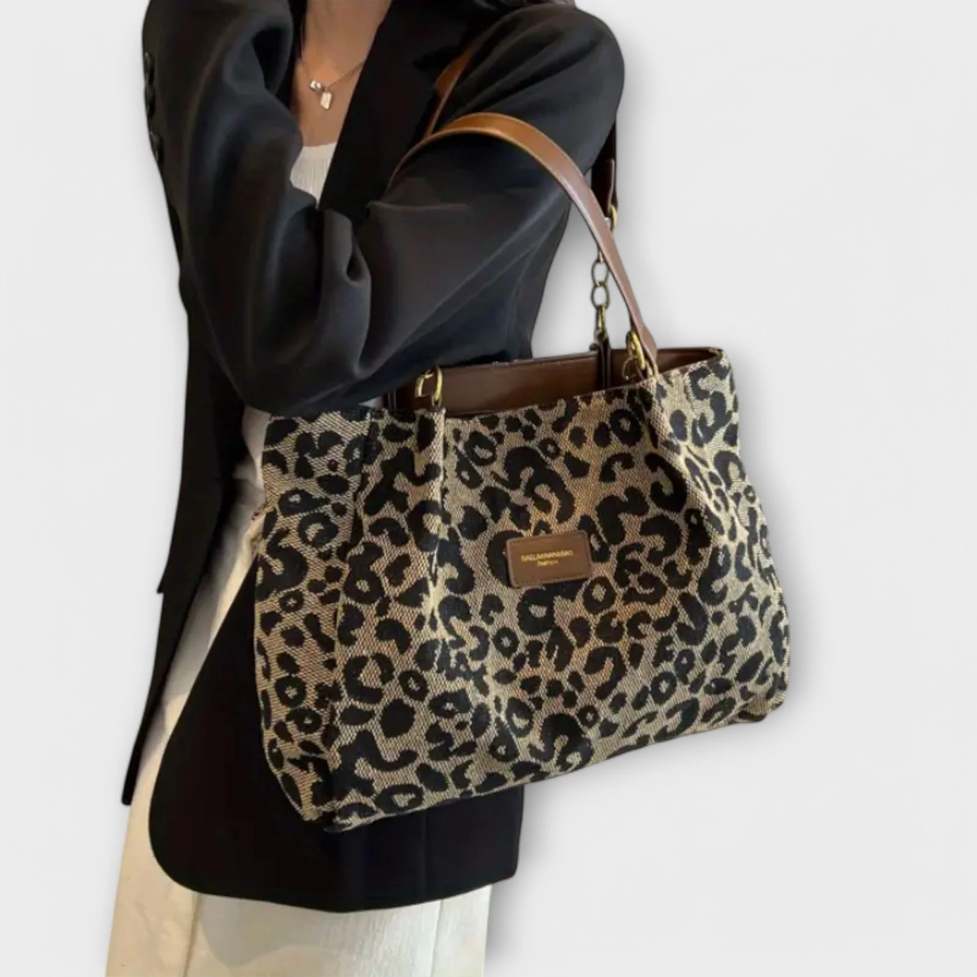 Olivia - Leopard Canvas Tote - Image 2