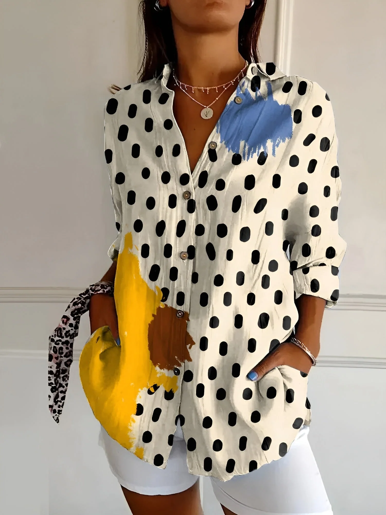 Roseline - Printed Button-Up Shirt - Image 10