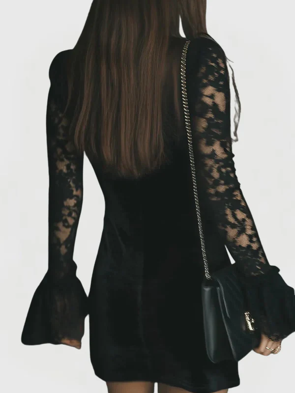 Vera | Lace Long-Sleeve Mini Dress - Image 6