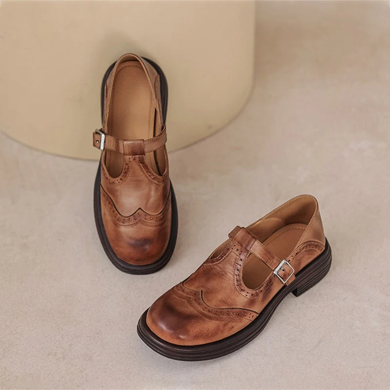 Vina | Leather Mary Janes