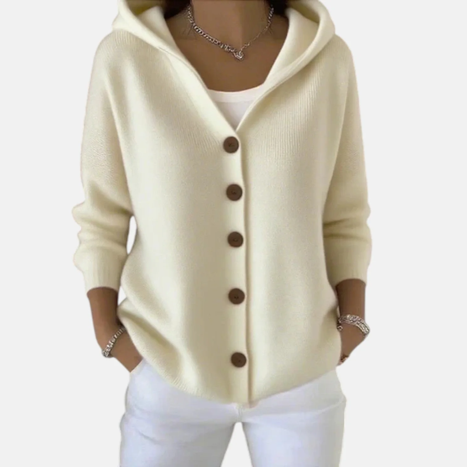 Zoé – Soft Hooded Knit Cardigan for Effortless Everyday Comfort - Image 3