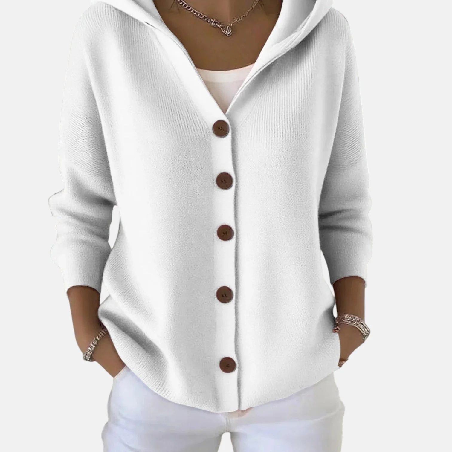 Zoé – Soft Hooded Knit Cardigan for Effortless Everyday Comfort - Image 5
