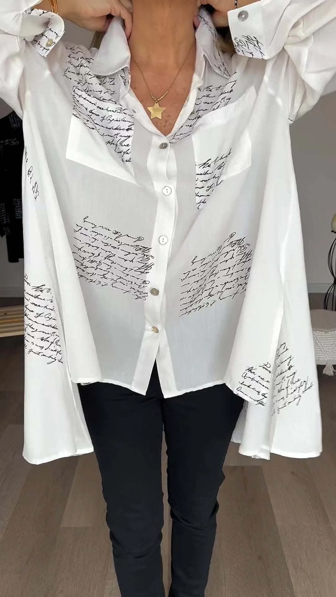 Zoey - Handwritten Button-Up Shirt - Image 3